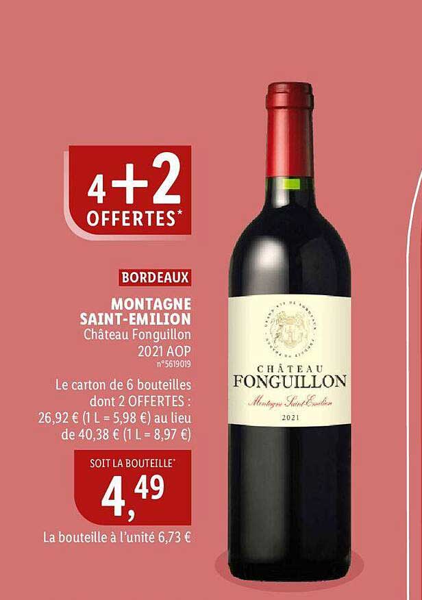 Bordeaux Montagne Saint-emilion Château Fonguillon 2021 Aop