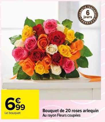 Bouquet De 20 Roses Arlequin