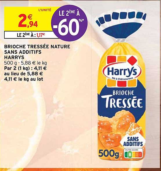 Brioche Tressée Nature Sans Additifs Harrys