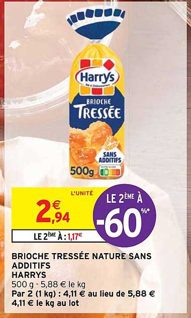 Brioche Tressée Nature Sans Additifs Harrys