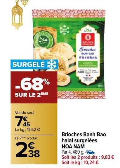brioches banh bao hala surgelées hoa nam
