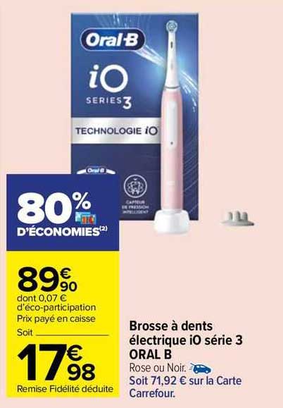 brosse à dents électrique i0 série 3 oral b