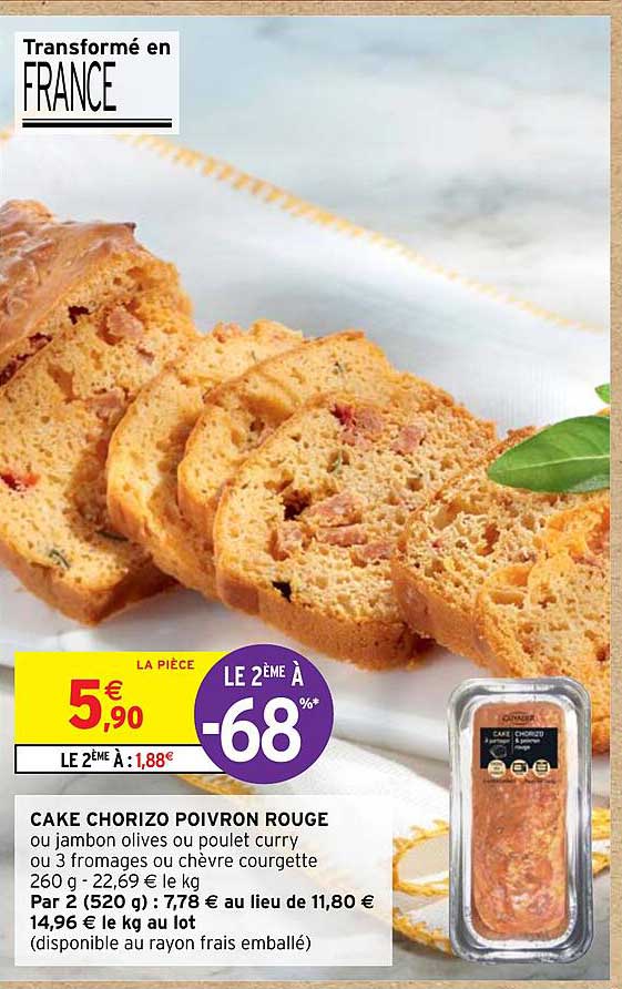 Cake Chorizo Poivron Rouge