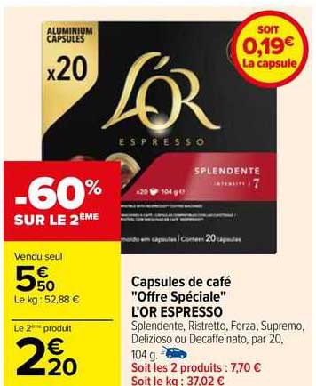 Capsules De Café "offre Spéciale" L'or Espresso