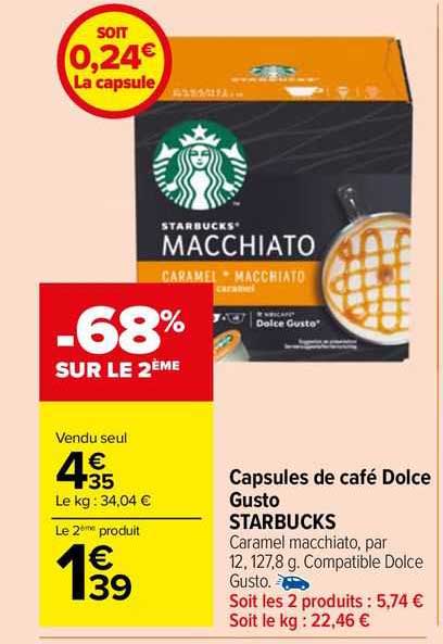 Capsules De Café Dolce Gusto Starbucks