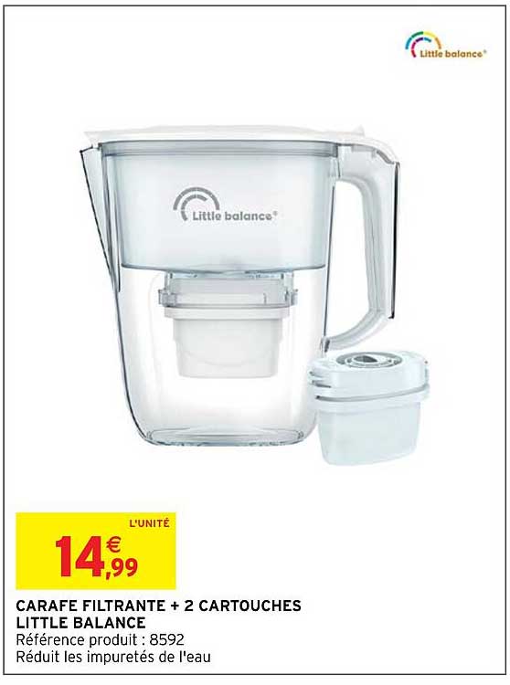 carafe filtrante + 2 cartouches little balance