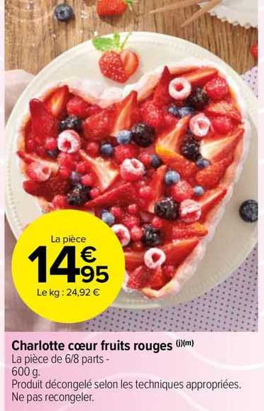 charlotte cœur fruits rouges