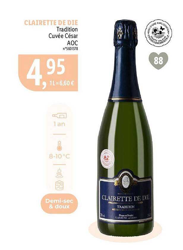 clairette de die tradition cuvée césar aoc