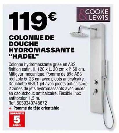 Colonne De Douche Hydromassante "hadel" Cooke & Lewis