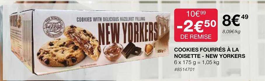 cookies fourrés à la noisette - new yorkers