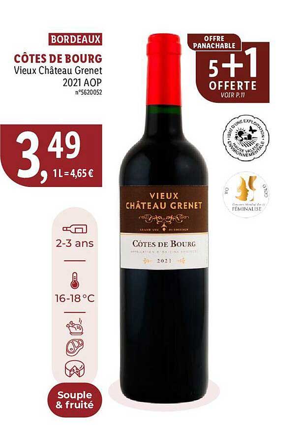 côtes de bourg vieux château grenet 2021 aop