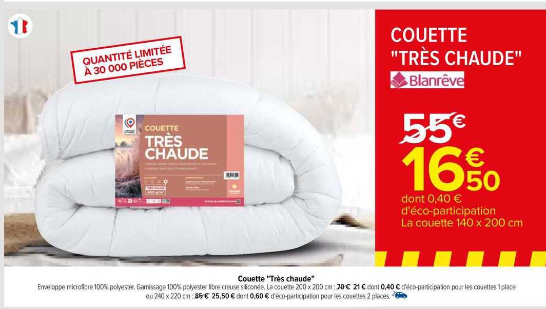 couette "très chaude" blanrêve