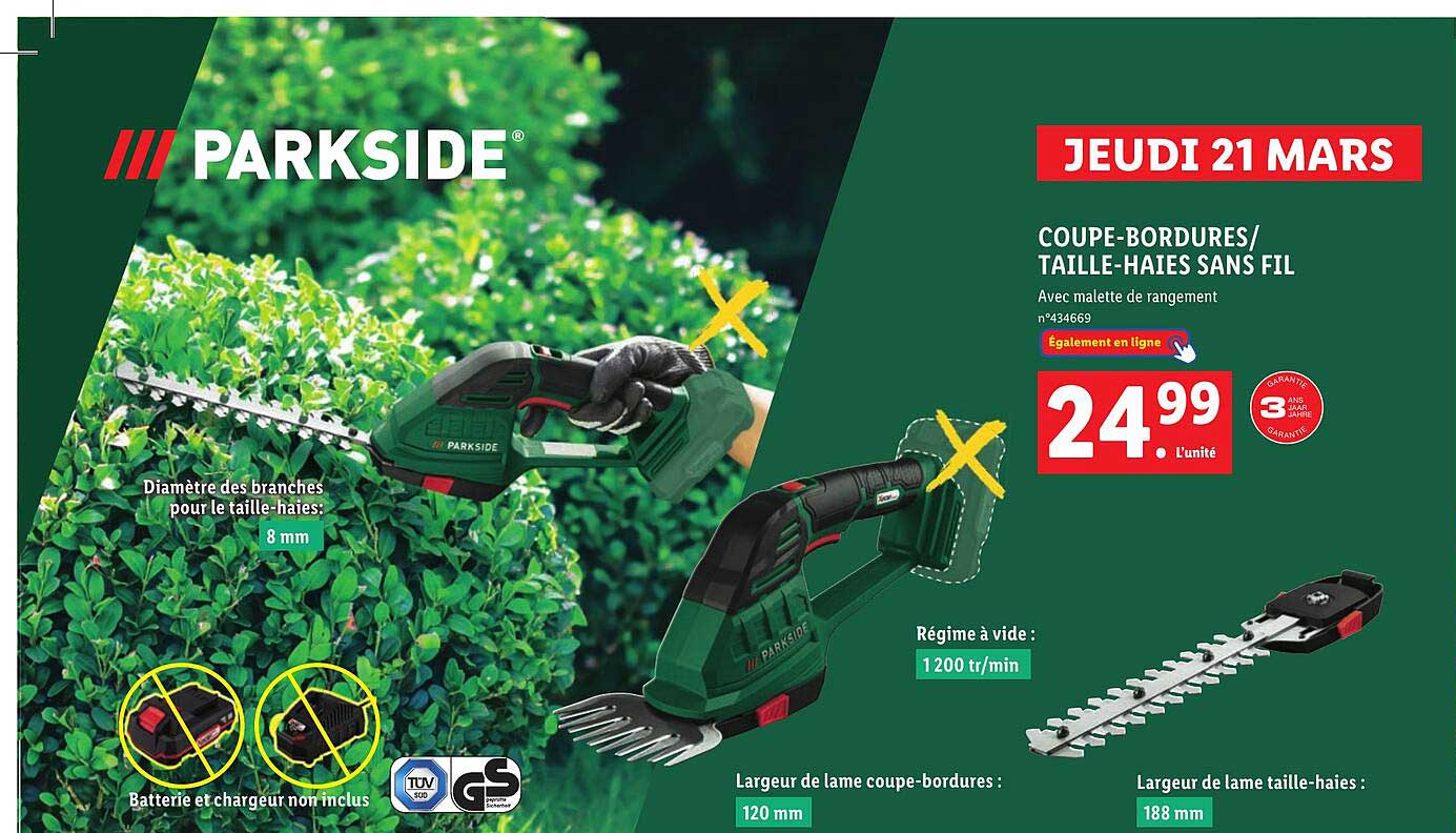 coupe-bordures/ taille-haies sans fil parkside