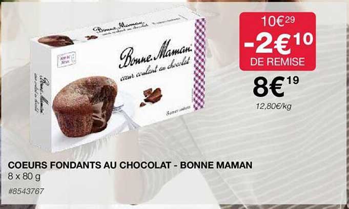 cœurs fondants au chocolat - bonne maman