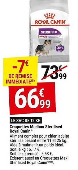 Croquettes Medium Sterilised Royal Canin