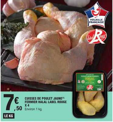 Cuisses De Poulet Jaune Fermier Halal Label Rouge