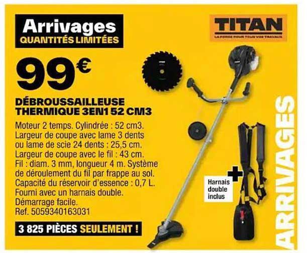débrouissailleuse therimique 3en1 50 cm3 titan