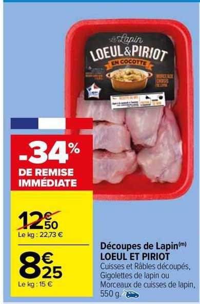 découpes de lapin loeul et piriot