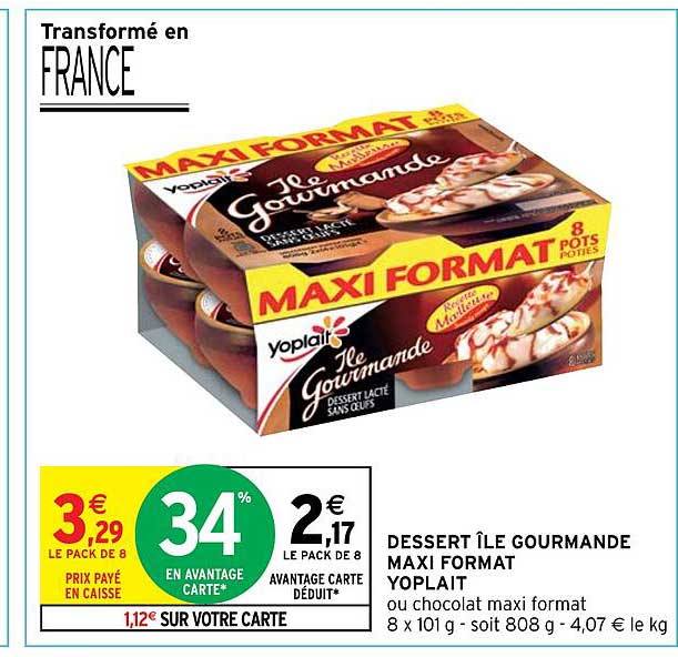 dessert île gourmande maxi format yoplait