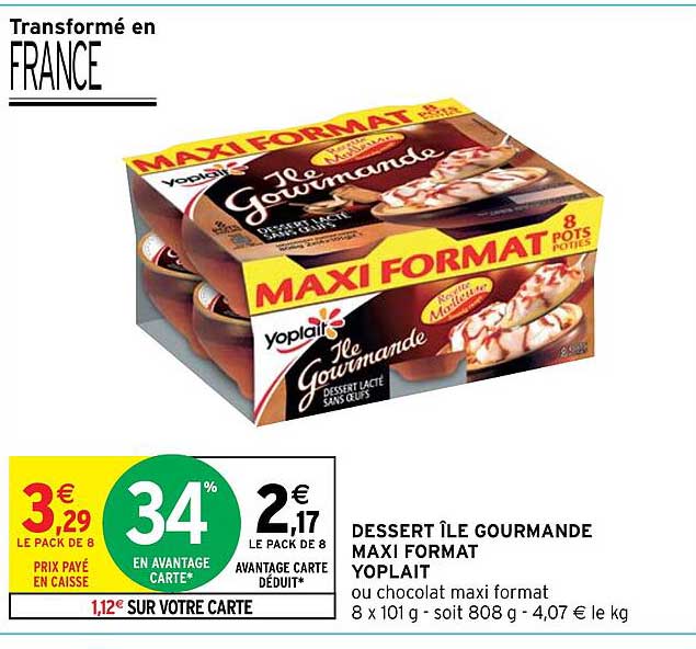 dessert île gourmande maxi format yoplait