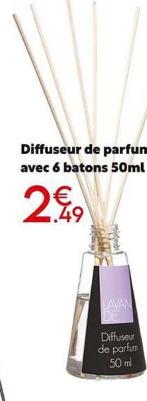 diffuseur de parfum avec 6 bâtons 50ml