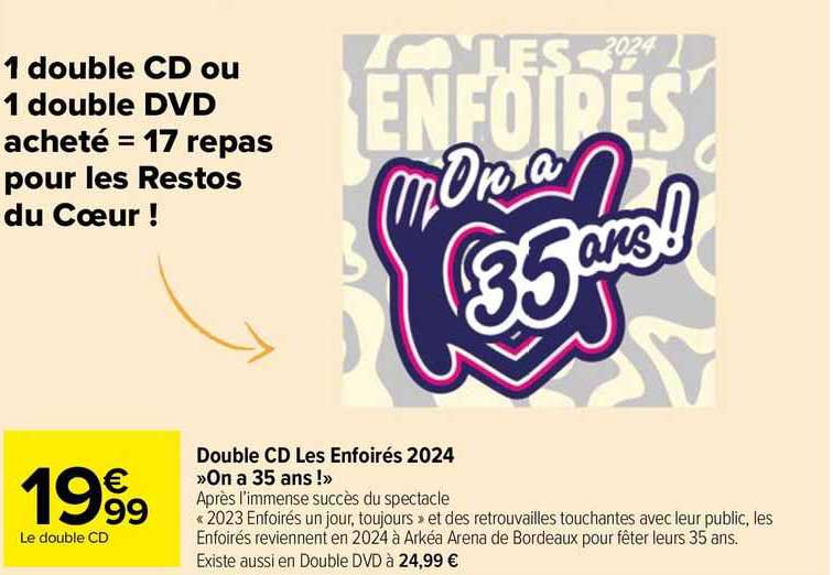 double cd les enfoirés 2024 »on a 35ans !«