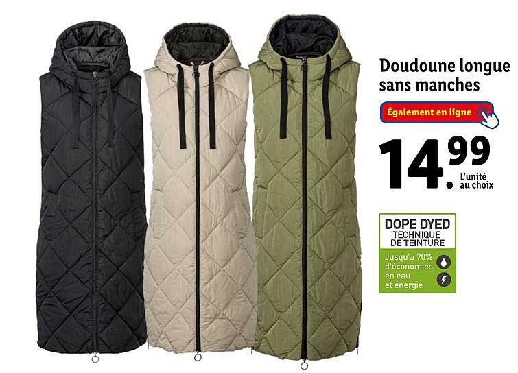 doudoune longue sans manches