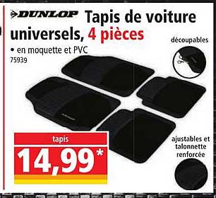 dunlop tapis de voiture universels 4 pièces