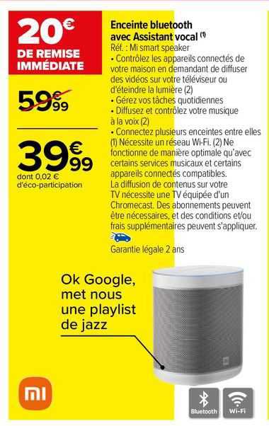 enceinte bluetooth avec assistant vocal xiaomi
