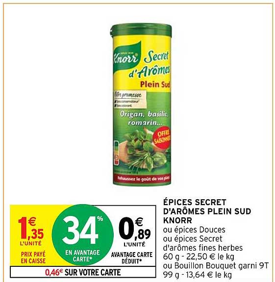 épices secret d'arômes plein sud knorr