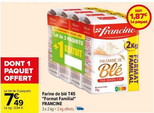farine de blé t45 "format familial" francine