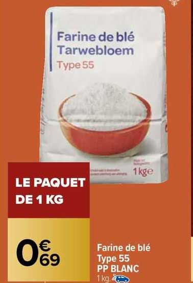 farine de blé type 55 pp blanc
