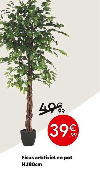 ficus artificiel en pot h.180cm