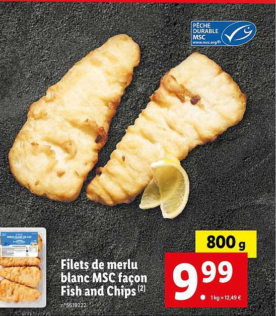 filets de merlu blanc msc façon fish and chips