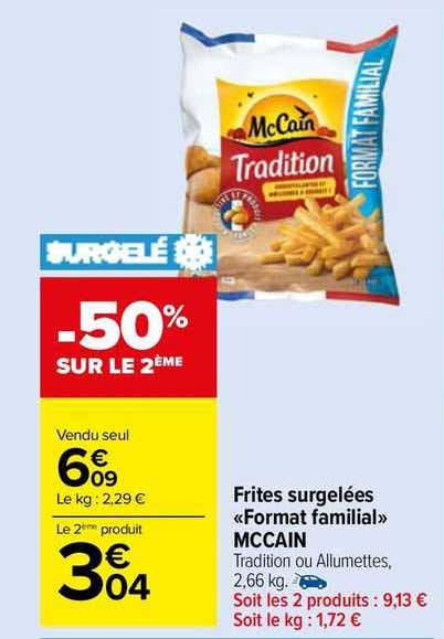 frites surgelées "format familial" mccain