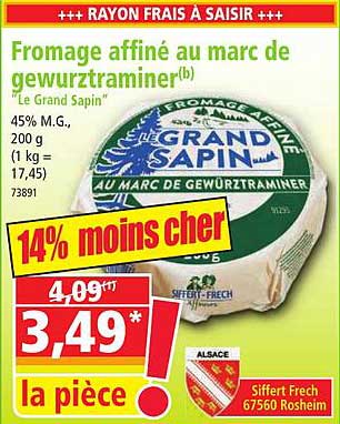 fromage affiné au marc de gewurztraminer