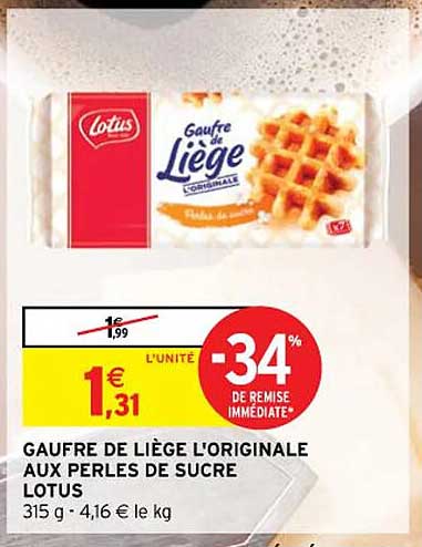 Gaufre De Liège L'originale Aux Perles De Sucre Lotus