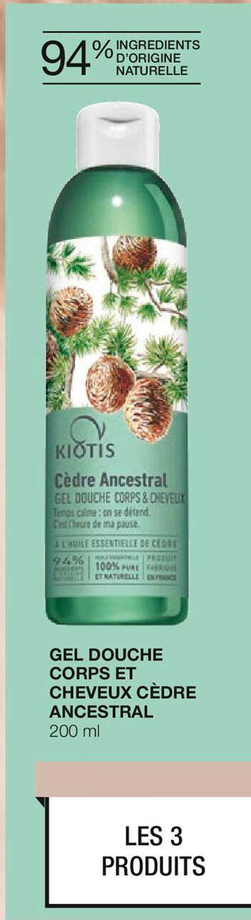 gel douche corps et cheveux cèdre ancestral