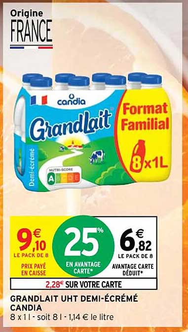grandlait uht demi-écrémé candia