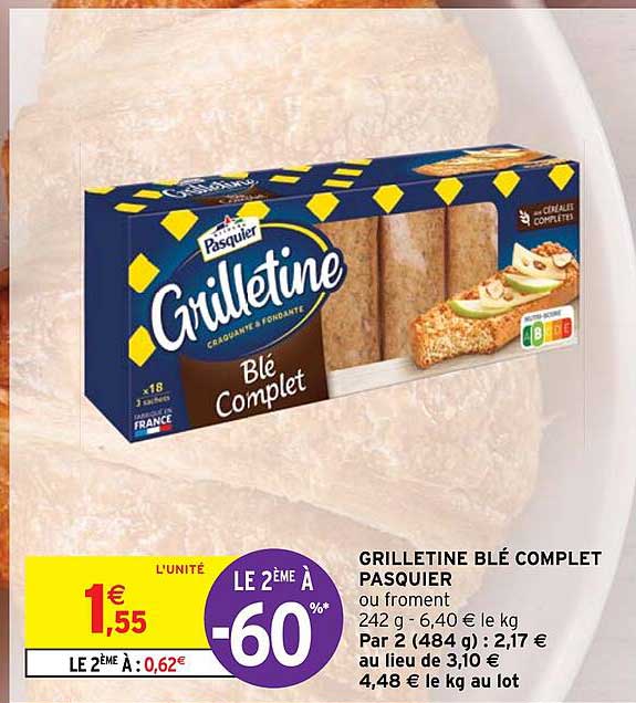 Grilletine Blé Complet Pasquier