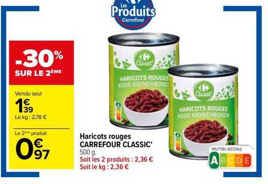 Haricots Rouges Carrefour Classic'