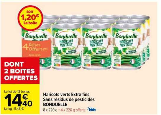 haricots verts extra fins sans résidus de pesticides bonduelle