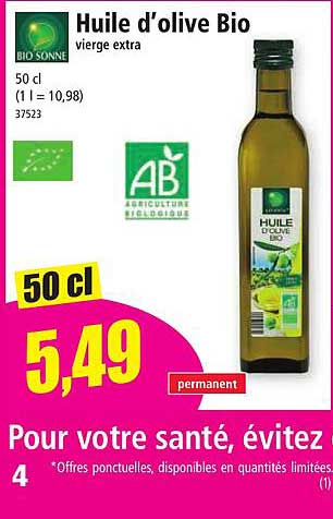huile d'olive bio sonne