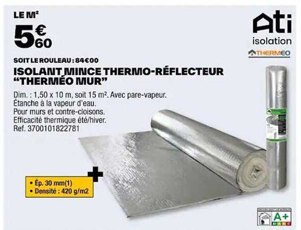 isolant mince thermo-réflecteur "therméo mur" ati isolation