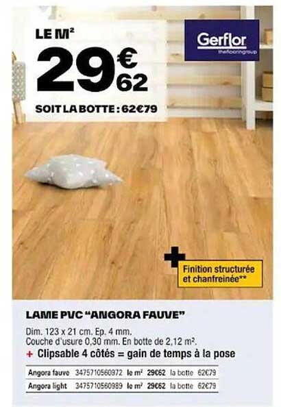 lame pvc "angora fauve" gerflor