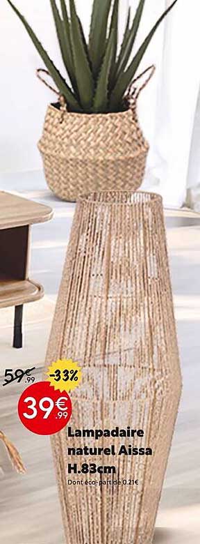 lampadaire naturel aissa h.83 cm