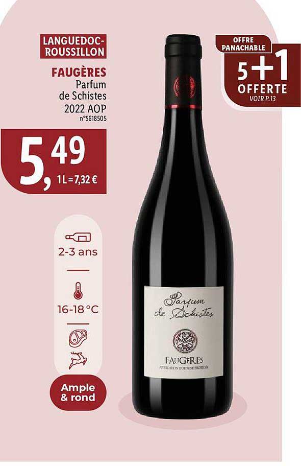 languedoc-roussillon faugères parfum de schistes 2022 aop