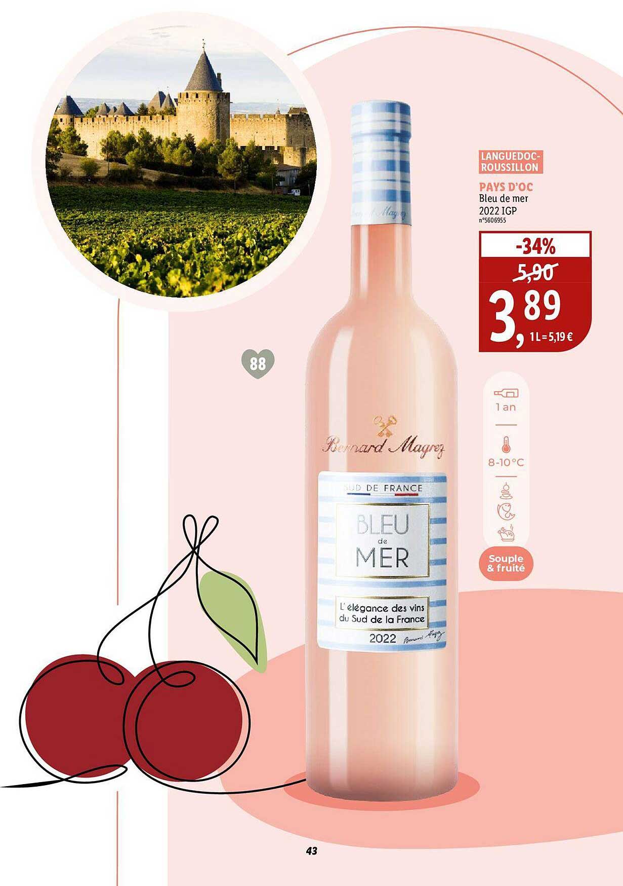 languedoc-roussillon pays d'oc bleu de mer 2022 igp