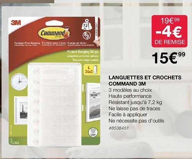 Languettes Et Crochets Command 3m