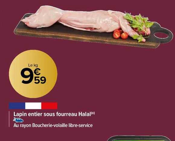 lapin entier sous fourreau halal